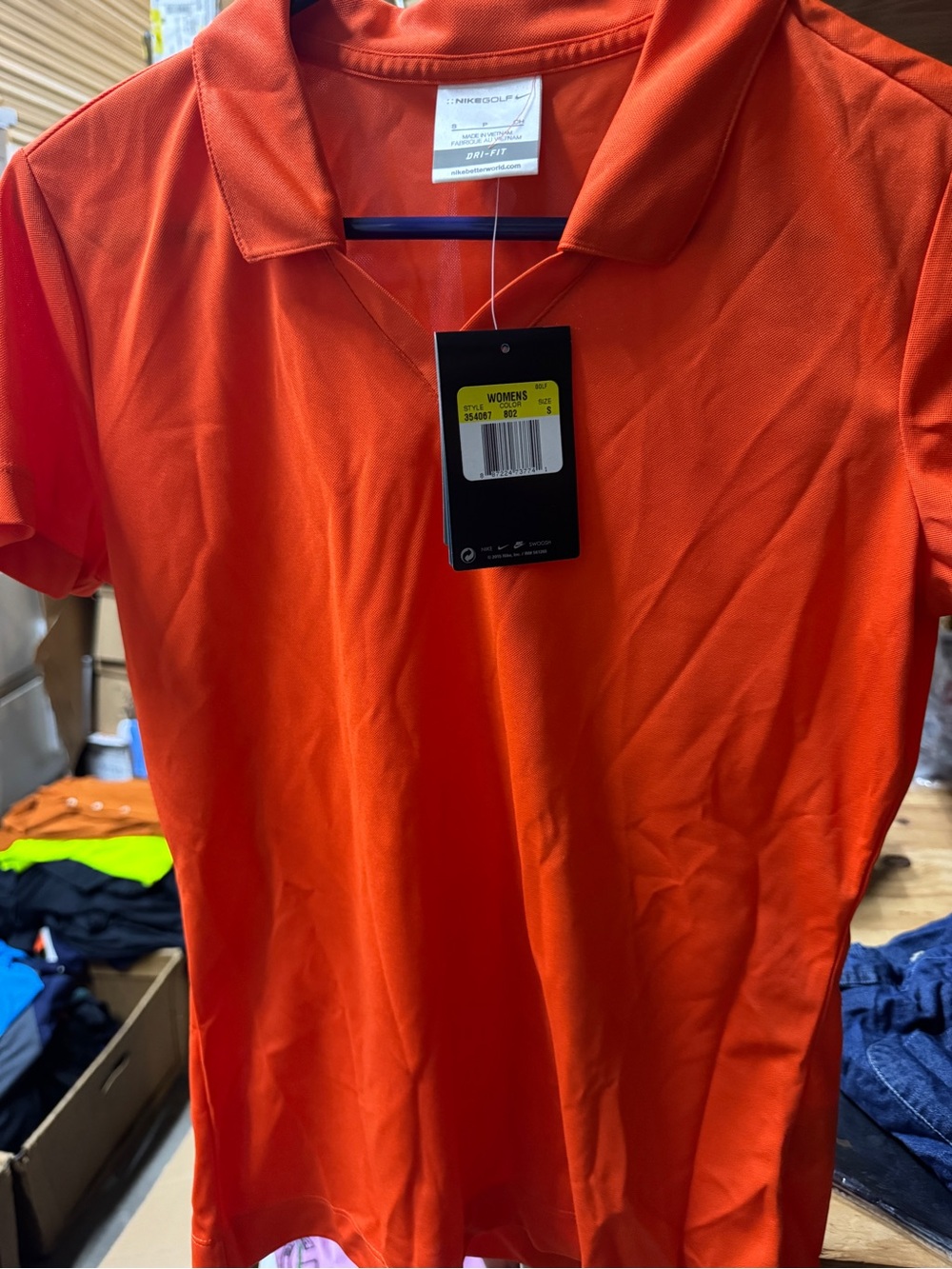 Nike Dri-FIT Women's Orange Polo-size small. NWT